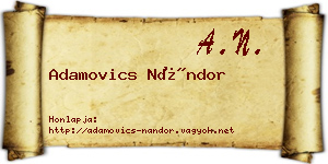 Adamovics Nándor névjegykártya